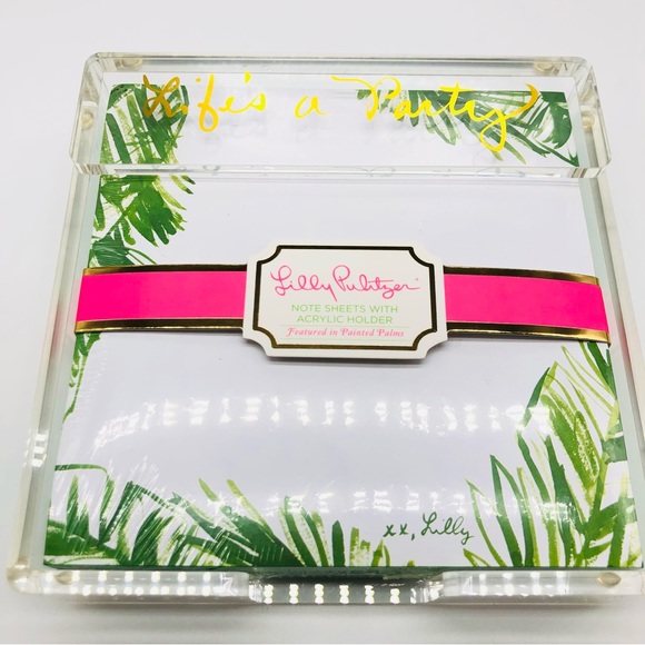 Lilly Pulitzer Note Sheets and Acrylic Holder NWT - Picture 2 of 4